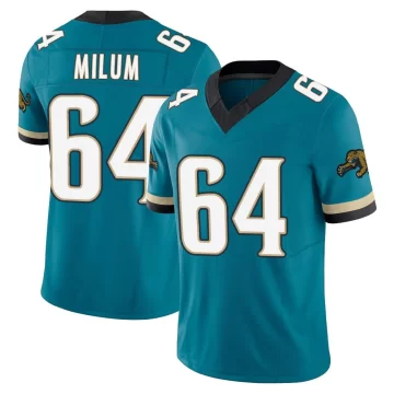 Youth Jacksonville Jaguars ＃64 Wyatt Milum Teal Limited Prowler Throwback Vapor F.U.S.E. Jersey