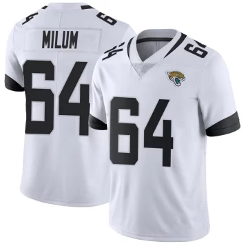 Youth Jacksonville Jaguars ＃64 Wyatt Milum White Limited Vapor Untouchable Jersey
