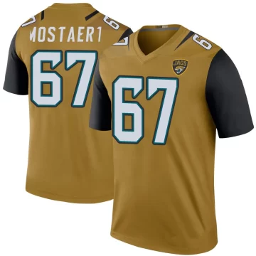 Youth Jacksonville Jaguars ＃67 Eli Mostaert Gold Legend Color Rush Bold Jersey