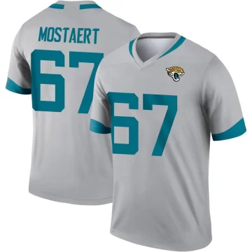 Youth Jacksonville Jaguars ＃67 Eli Mostaert Legend Silver Inverted Jersey