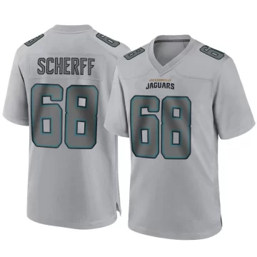 Youth Jacksonville Jaguars ＃68 Brandon Scherff Gray Game Atmosphere Fashion Jersey