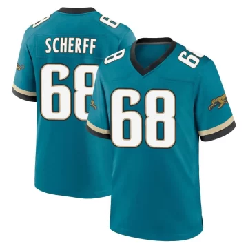 Youth Jacksonville Jaguars ＃68 Brandon Scherff Teal Game Prowler Throwback Jersey