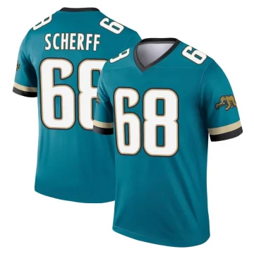 Youth Jacksonville Jaguars ＃68 Brandon Scherff Teal Legend Prowler Throwback Jersey