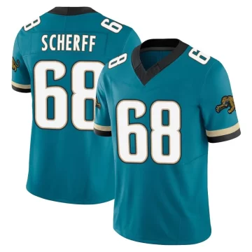 Youth Jacksonville Jaguars ＃68 Brandon Scherff Teal Limited Prowler Throwback Vapor F.U.S.E. Jersey