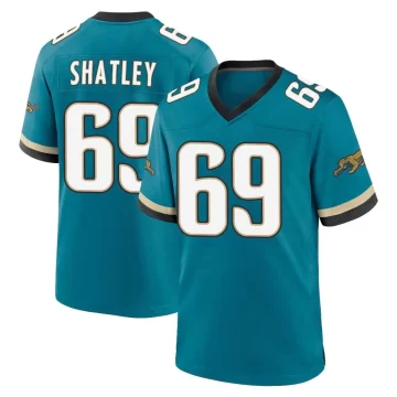 Youth Jacksonville Jaguars ＃69 Tyler Shatley Teal Game Prowler Throwback Jersey