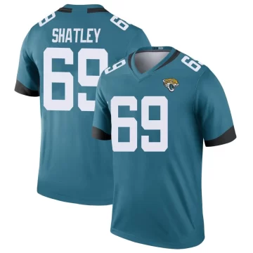 Youth Jacksonville Jaguars ＃69 Tyler Shatley Teal Legend Color Rush Jersey
