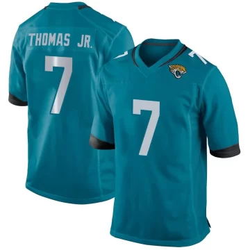 Youth Jacksonville Jaguars ＃7 Brian Thomas Jr. Teal Game Jersey