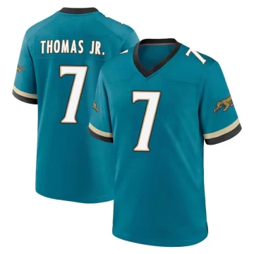 Youth Jacksonville Jaguars ＃7 Brian Thomas Jr. Teal Game Prowler Throwback Jersey