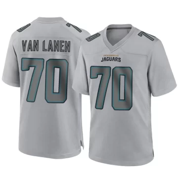 Youth Jacksonville Jaguars ＃70 Cole Van Lanen Gray Game Atmosphere Fashion Jersey