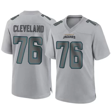 Youth Jacksonville Jaguars ＃76 Ezra Cleveland Gray Game Atmosphere Fashion Jersey