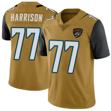 Youth Jacksonville Jaguars ＃77 Anton Harrison Gold Limited Color Rush Vapor Untouchable Jersey