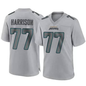 Youth Jacksonville Jaguars ＃77 Anton Harrison Gray Game Atmosphere Fashion Jersey