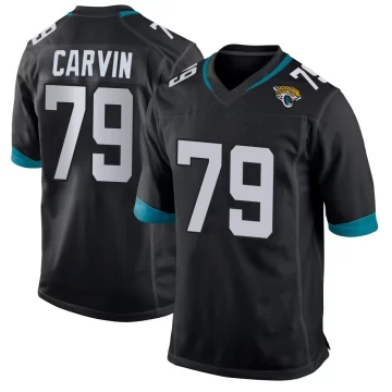 Youth Jacksonville Jaguars ＃79 Jerome Carvin Black Game Jersey