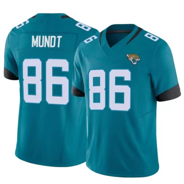 Youth Jacksonville Jaguars ＃86 Johnny Mundt Teal Limited Vapor F.U.S.E. Jersey