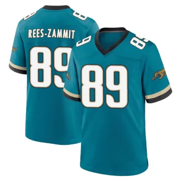 Youth Jacksonville Jaguars ＃89 Louis Rees-Zammit Teal Game Prowler Throwback Jersey