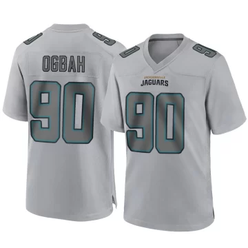 Youth Jacksonville Jaguars ＃90 Emmanuel Ogbah Gray Game Atmosphere Fashion Jersey