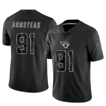 Youth Jacksonville Jaguars ＃91 Arik Armstead Black Limited Reflective Jersey