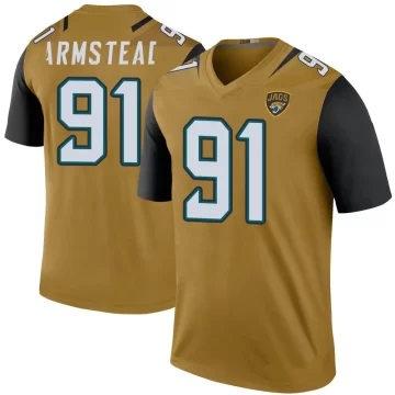 Youth Jacksonville Jaguars ＃91 Arik Armstead Gold Legend Color Rush Bold Jersey