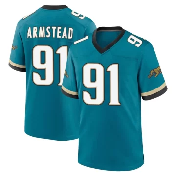 Youth Jacksonville Jaguars ＃91 Arik Armstead Teal Game Prowler Throwback Jersey