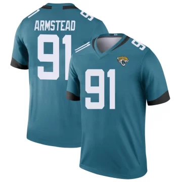 Youth Jacksonville Jaguars ＃91 Arik Armstead Teal Legend Color Rush Jersey