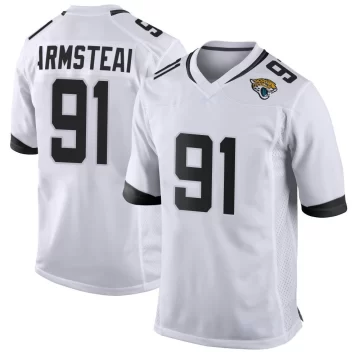 Youth Jacksonville Jaguars ＃91 Arik Armstead White Game Jersey