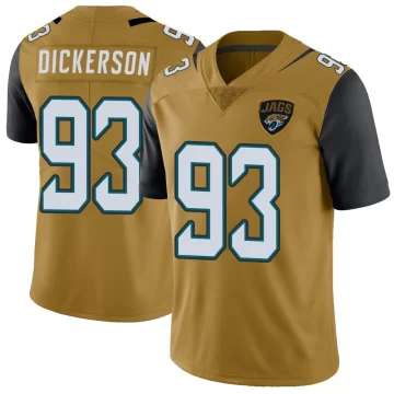 Youth Jacksonville Jaguars ＃93 Matt Dickerson Gold Limited Color Rush Vapor Untouchable Jersey