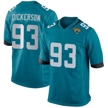 Youth Jacksonville Jaguars ＃93 Matt Dickerson Teal Game Jersey