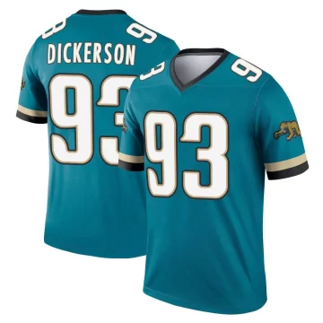 Youth Jacksonville Jaguars ＃93 Matt Dickerson Teal Legend Prowler Throwback Jersey