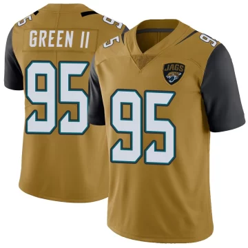 Youth Jacksonville Jaguars ＃95 B.J. Green II Gold Limited Color Rush Vapor Untouchable Jersey