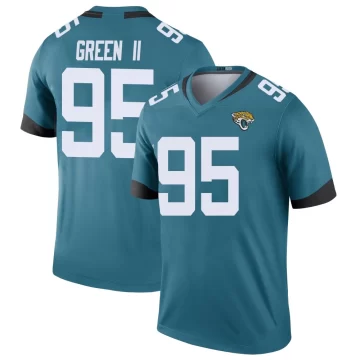 Youth Jacksonville Jaguars ＃95 B.J. Green II Teal Legend Color Rush Jersey