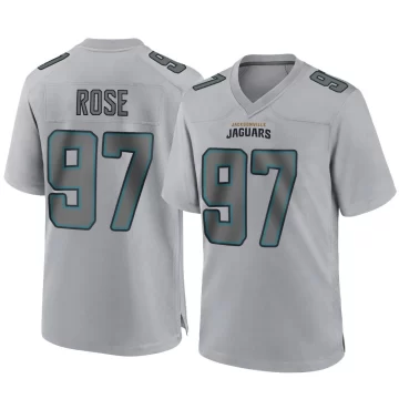Youth Jacksonville Jaguars ＃97 Keivie Rose Gray Game Atmosphere Fashion Jersey
