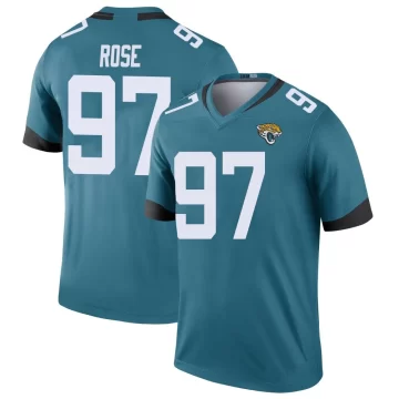 Youth Jacksonville Jaguars ＃97 Keivie Rose Teal Legend Color Rush Jersey