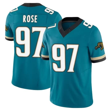 Youth Jacksonville Jaguars ＃97 Keivie Rose Teal Limited Prowler Throwback Vapor F.U.S.E. Jersey