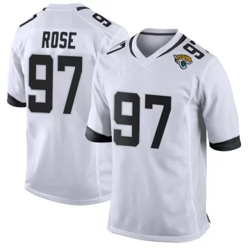 Youth Jacksonville Jaguars ＃97 Keivie Rose White Game Jersey