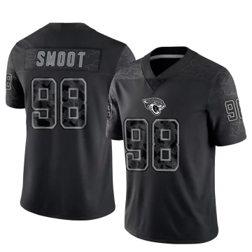 Youth Jacksonville Jaguars ＃98 Dawuane Smoot Black Limited Reflective Jersey