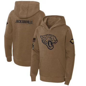 Youth Jacksonville Jaguars Brown 2023 Salute to Service Club Pullover Hoodie